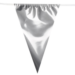 Stříbrná girlanda XL praporky 10 m